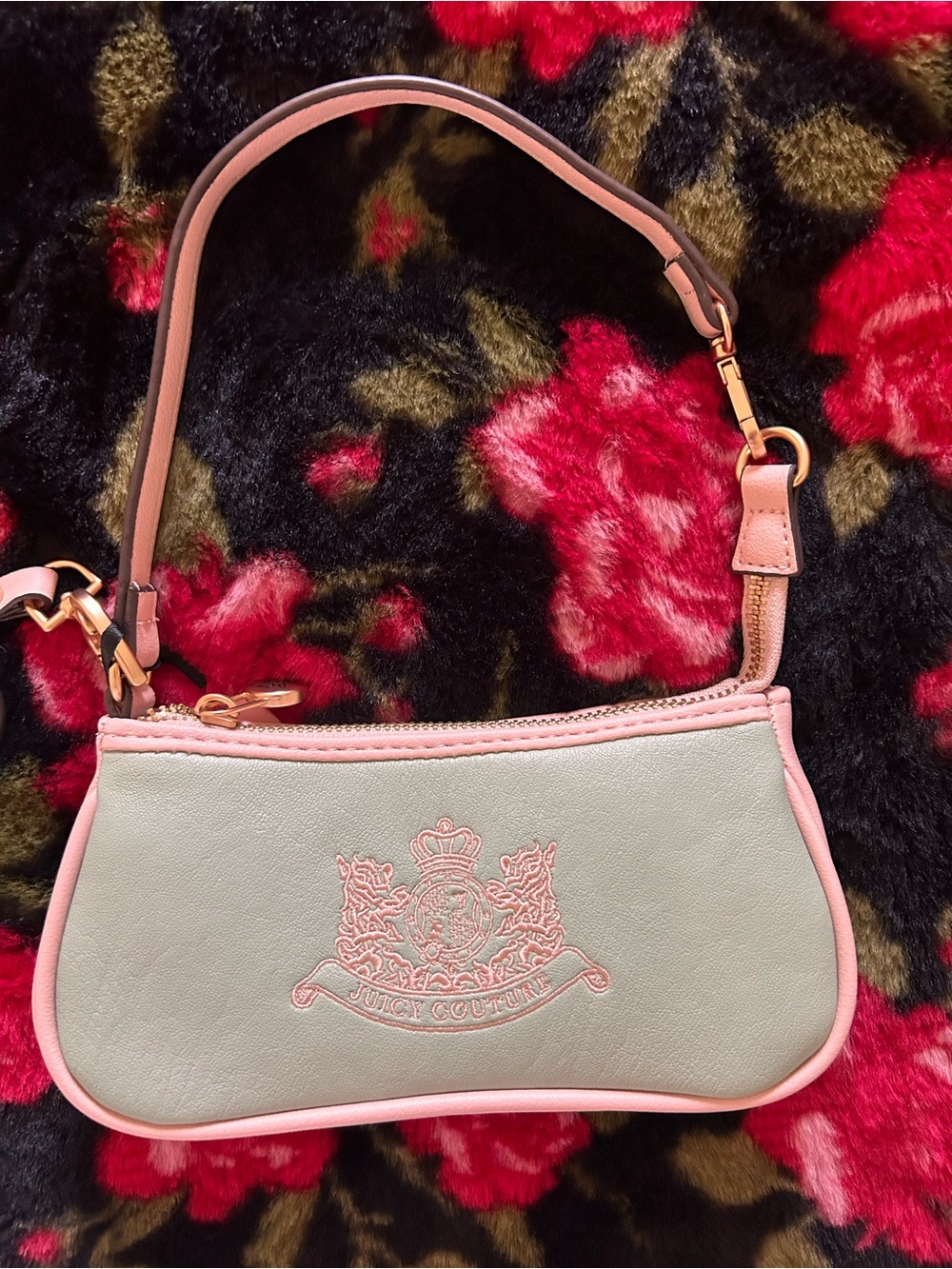 Juicy Couture Sage Green and Baby Pink Faux Leather “Royal to Convertible Baguet - Picture 3 of 15